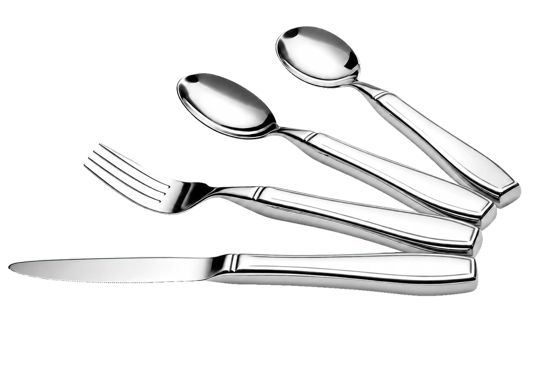 The complete four-piece Presteem weighted utensil set for hand tremors